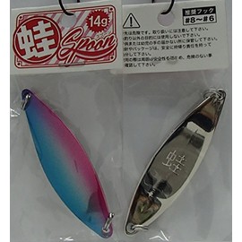 蛙スプーン 14g 8色 (シルバーベース：ブルピン)