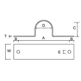 Pipe Saddle Clamp - Anchor - 10 mm ID, 9 mm IH, 20 x 3 mm T316 Stainless Steel (A4) Pack Size : 1