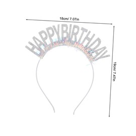 DECHOUS 6pcs Glitter Happy Birthday Headbands Stylish Hair Accessories for Women Eye Catching Tinsel Design Comfortable Fit for Parties Celebrations