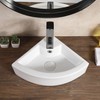 HOROW Corner Bathroom Sink, 18"x 13" White Porcelain Wall Mount