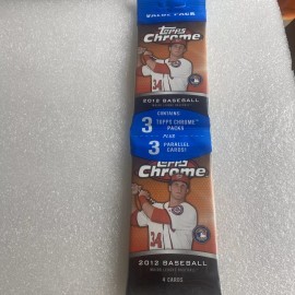 2012 Topps Chrome Baseball Factory Sealed Value Rack Pack 3 Packs 3 Parallel