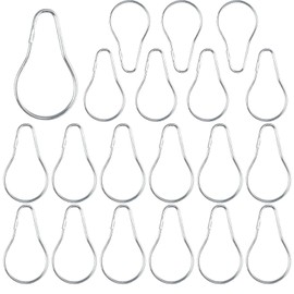 Kowibcl Metal Shower Curtain Hooks Shower Curtain Hooks Rust Proof Metal Shower Curtain Rings Stainless Steel Hanging Clips and Hooks,Practical Reusable Shower Curtain Hangers，Set of 20,Silver