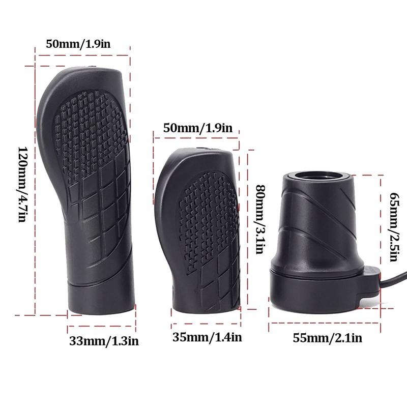 Electric Throttle, Left Hand 22.2mm Throttle Grips for e-Bike Mid