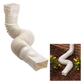 WholesalePlumbing Supply Limestone Flexible Downspout Extension Gutter Connector Rainwater Drainage, 25 to 55 inches (Limestone, 1)