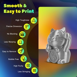 FilaBees Silk PLA Filament 1.75mm,Shiny Silver 3D Printing Filament, Smooth and Silky Texture Metallic Glossy Filament PLA 1KG(2.2lbs),Fit Most 3D Printers