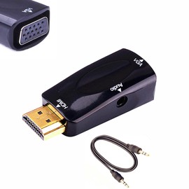 SHANFEILU HDMI to VGA Adapter Converter with 3.5mm Audio Jack Cable 50cm VGA Female to HDMI Male Gold Plated Connector for HDTV PC Desktop Monitor Laptop Projector