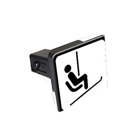 GRAPHICS & MORE Skiing Ski Chair Lift Sign Symbol Tow Trailer Hitch Cover Plug Insert 2"