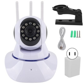 Wireless WiFi IP Camera Motion Detection Infrared Night Vision 2 Way Audio PTZ Cam 3 Antenna 100‑240VUS Plug