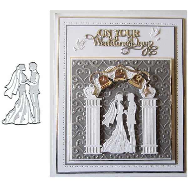 Bride and Groom Metal Die Cuts,Wedding Invitation Lover Couple Wedding