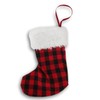 Buffalo Plaid Stocking Christmas Tree Ornament (Red & Black)