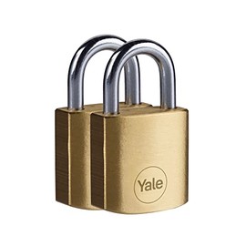 YALE Y110B/40/122/1 - Brass Padlock (40mm) - High Quality Indoor Lock for Locker, Backpack, Tool Box - 3 Keys - Standard Security