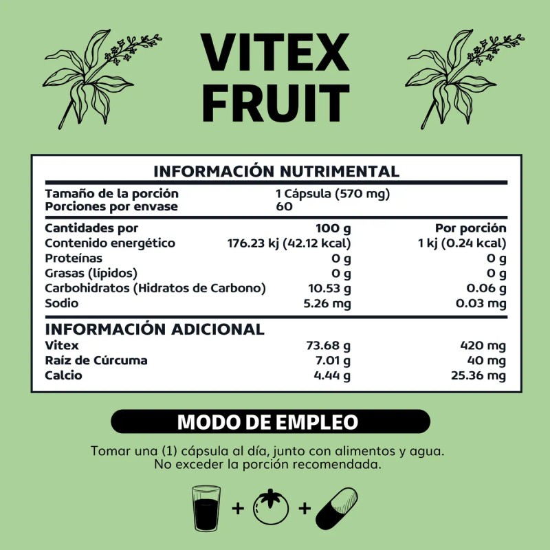 Beyond Vitamins Vitex Fruit 420mg Con Raz De Crcuma Capsulas