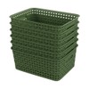 Sandmovie Plastic Weave Storage Baskets for Kitchen Bathroom, Green, 6