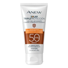 Protector Solar Facial Mate Color Ácido Hialurónico Fps50
