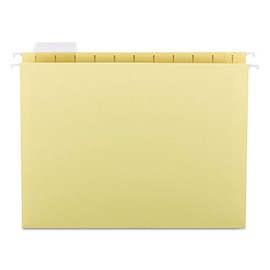 Smead Hanging File Folders, 1/5 Tab, 11 Point Stock, Letter, Yellow, 25/Box