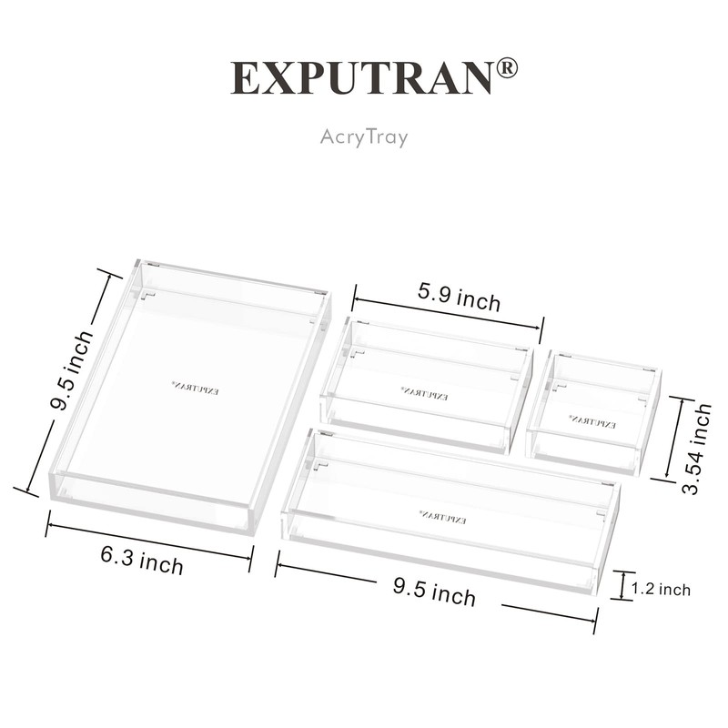 EXPUTRAN Clear Acrylic Desk Organizer for Office or Home Desk