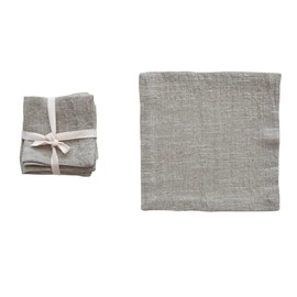 Creative Co-Op Farmhouse Square Linen and Cotton Cocktail, Set of 4, Sage Napkin, Green