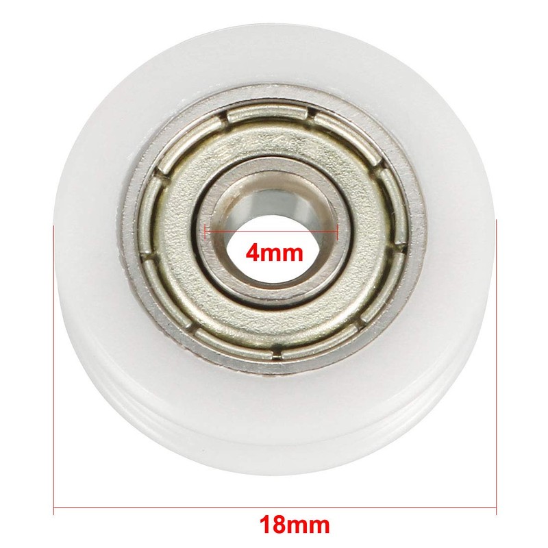 sourcing map 4-Piece Guide Bearing Pulley 1.5 mm Deep Metal