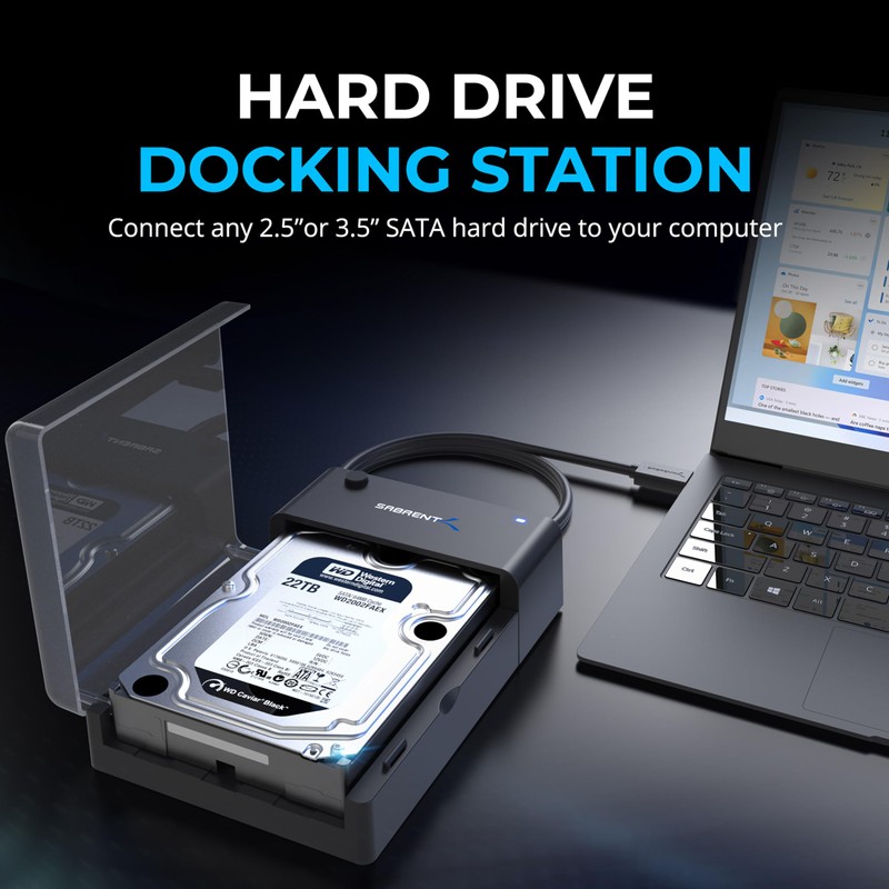 SABRENT USB 3.0 to SATA External Hard Drive Lay-Flat Docking