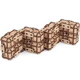 EWA Eco-Wood-Art Metamorphic Snake Metamorphic Snake DIY Kit, Self-Assembly, No Glue Required, 256 Pieces, The Mechanical Flexible Anti-Stress Fidget Toy Made of Natural Materials