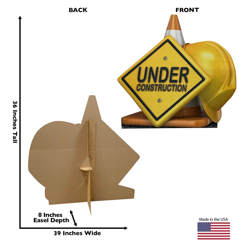 Advanced Graphics Under Construction Sign Life Size Cardboard Cutout Standup