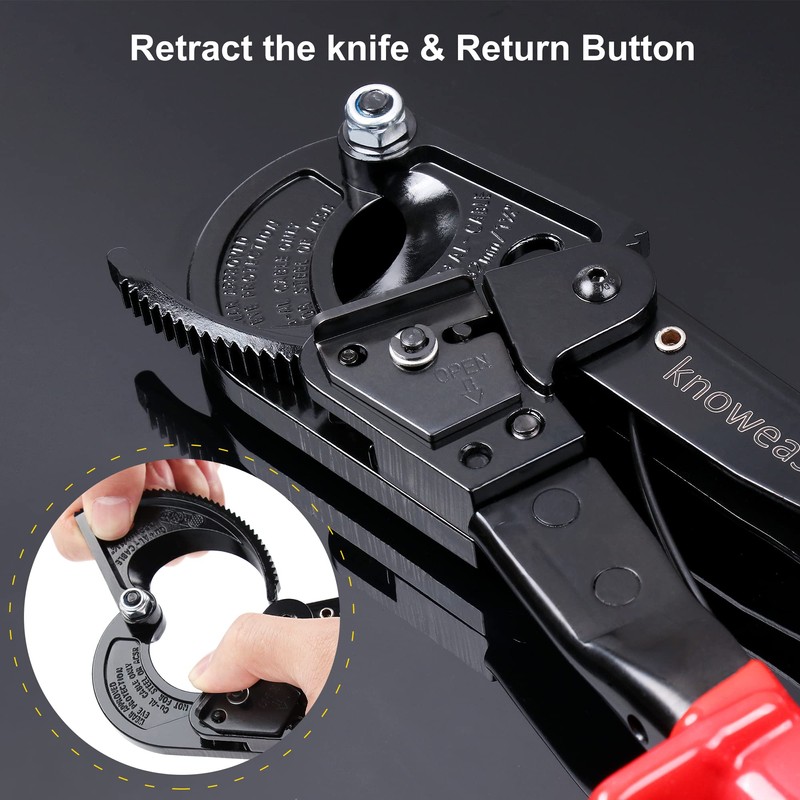 Knoweasy Cable Cutter and Ratchet Wire Cutter Works for Aluminum