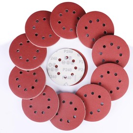 Sruhrak Sanding Discs 125 mm Velcro 8 Hole 240 Grit Sanding Discs Set for Bosch Random Orbital Sander Pack of 100