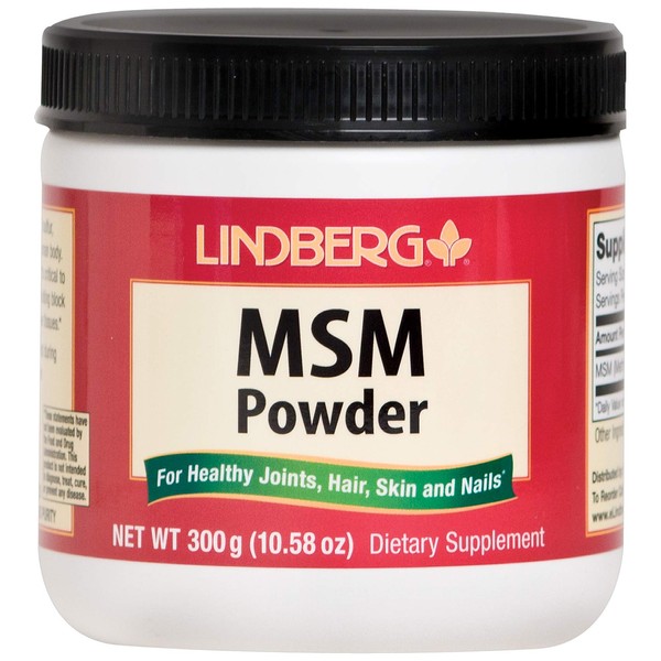 Lindberg MSM Powder 300 Grams (10.58 Oz) - for Healthy Joints, Hair, Skin and Nails*