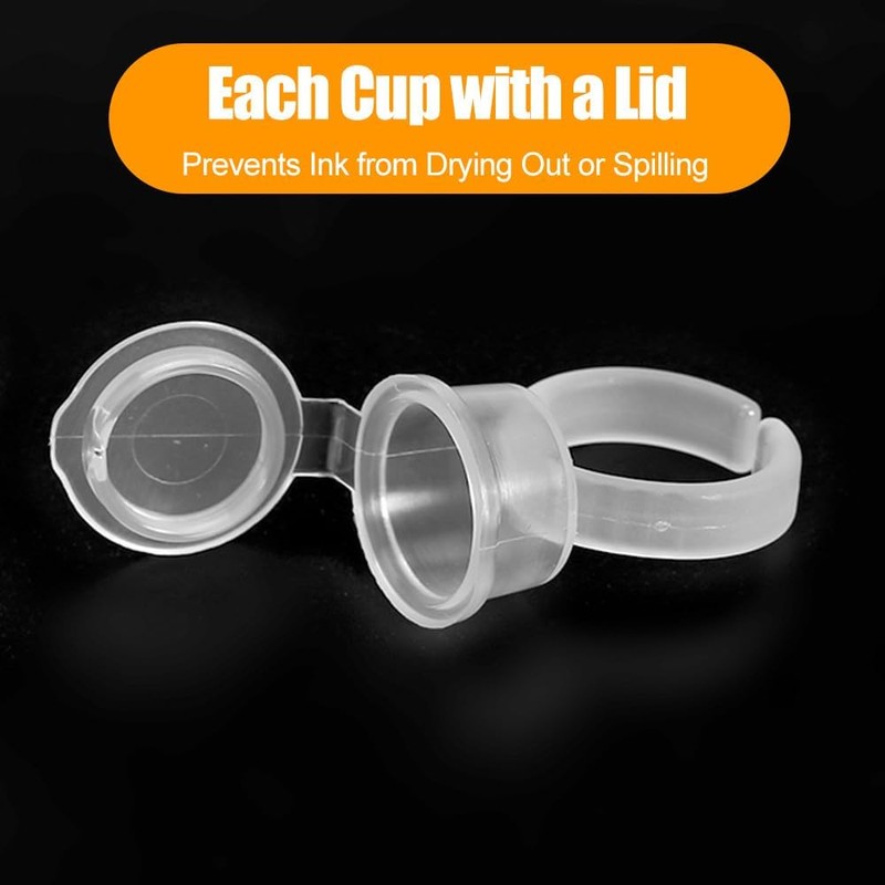 100 Unidades de Anillos de Tinta para Tatuajes, Vasos Desechables