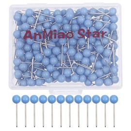AnMiao Star 200Pcs 1/8 Inch Map Tacks (Light Blue)