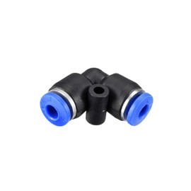 sourcing map Plastic Elbow Push to Connect Tube Fitting 4mm Tube OD Pneumatic Air Push Fit Lock Fitting Blue 15pcs