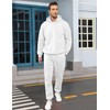 LUYIJIESHENG sweat suit for Men's White hoodies Quarter Zip 2