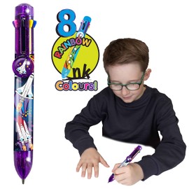 Deluxebase Rainbow Writer - Space, Multicolour Pen from 8 in 1 retractable ballpoint pen, great novelty pens for kids and ideal office or school supplies