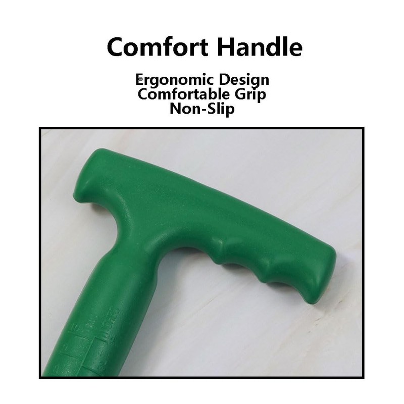 Plastic Bulb Planter Tool, 17cm Green Dibber with Measurement Scale