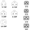 Tekit White NEMA 6-20P Universal Plug Adapter 110-250V 15A,Universal World