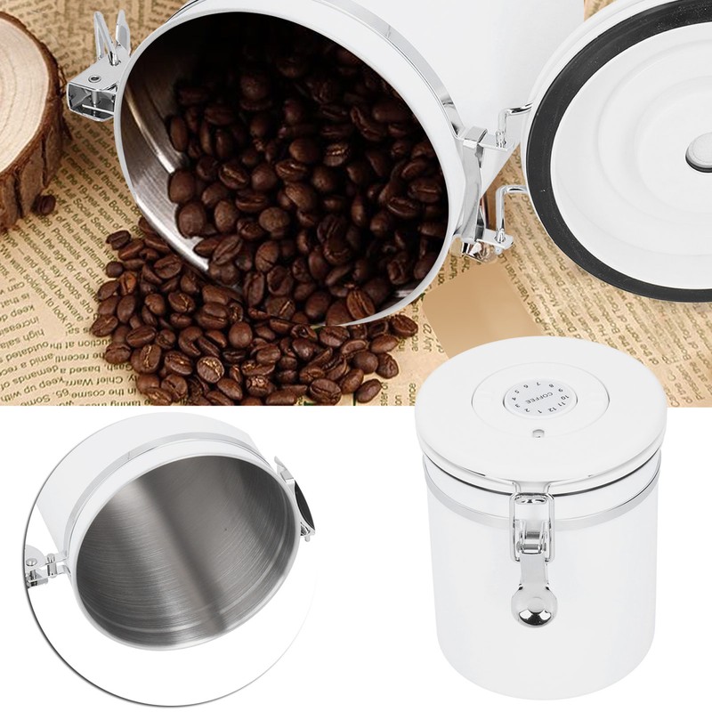 Stainless Steel Sealed Canister Coffee Flour Sugar Container Storage Jar