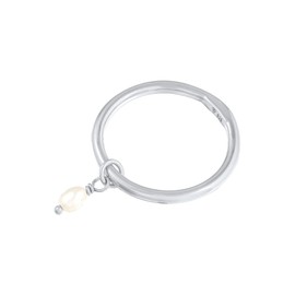 Elli Women's Basic Stacking Ring with Freshwater Cultured Pearl in 925 Sterling Silver, Sterling Silver, None