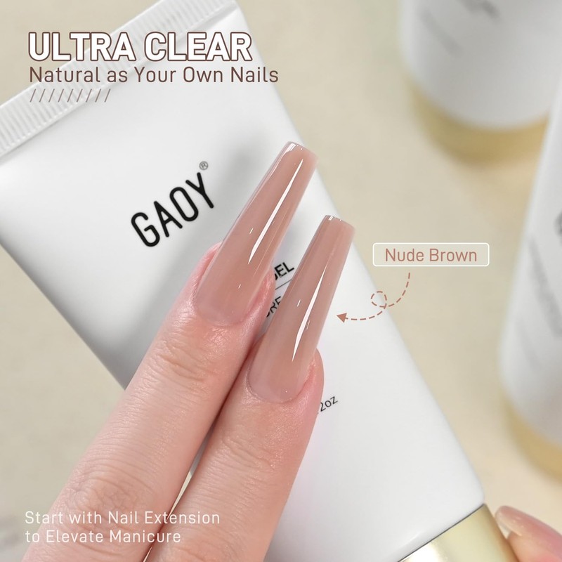 GAOY Crystal Poly Gel, 60g Nail Extension Enhancement Builder Gel,