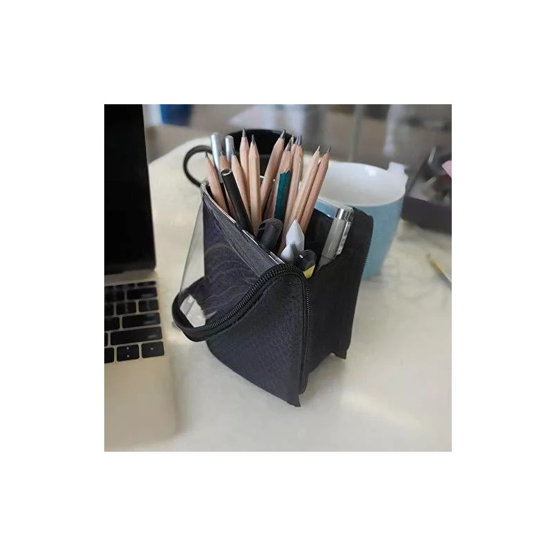 ANEMEL Soporte De Brochas De Maquillaje De Viaje Negro, Anemel