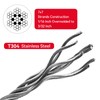 304 Stainless Steel Black Vinyl Coated Wire Rope,1/16 Inch Overmolded