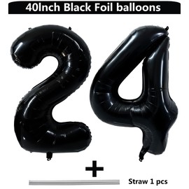 40 Zoll Schwarz Luftballon Zahlen 24 Schwarz Ballon 24. Geburtstag Deko Zahlenballons 24 Riesen Helium Luftballon 42 Party Dekoration Hochzeit Geburtstag Nummer 24/42