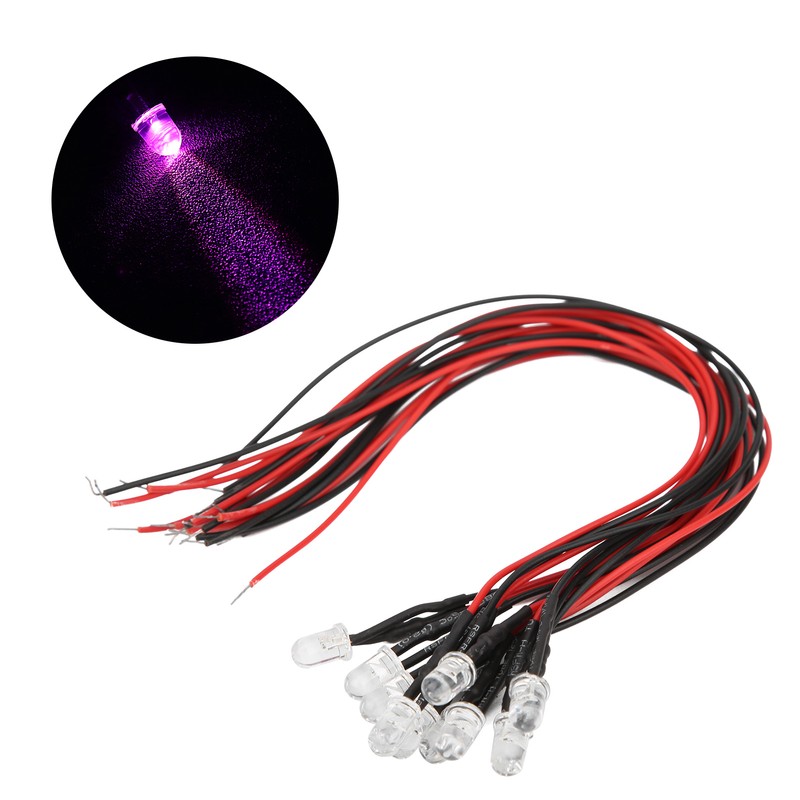 50Pcs Diode Wired Light Emitting Round Head High Brightness In