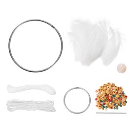 PATIKIL DIY Dream Catcher Kit, Making Dream Catcher Supplies Wall Hanging Handmade Dream Catcher Kits for Beginner Style 4, White