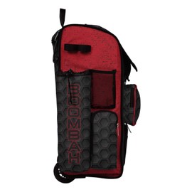 Boombah Rolling Superpack 2.0 3DHC Baseball/Softball Gear Bag - 23-1/2" x 13-1/2" x 9-1/2" - Black/Red - Telescopic Handle - Holds 4 Bats - Wheeled Version