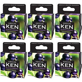 AREON Ken Car Air Freshener Blackcurrant Fruit Tin Can Mini Home Top Up Adjustable Vented Lid 3D Multi Pack Set of 6