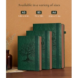 Vintage Leather Journal with 300 Numbered Pages,A4 Lined Journal for Men Women,Daily Journals for Writing,College Ruled Notebook for Work,School,Note taking,Travel Diary,Large (8.5" X 11.3")