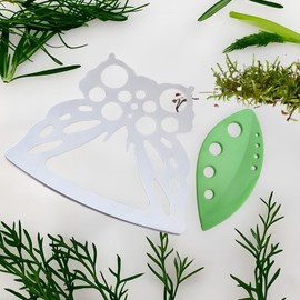 Herb Stripper Bowl 2 Pcs Herb Striper Premium Stainless Steel Herb for Efficient Peeling of Kale Rosemary Basil Thyme Parsley Leaves with 1 Plastic Peeler