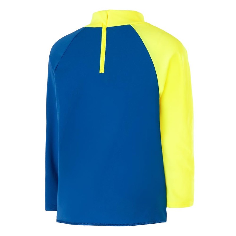 Speedo Boy's Reef Shark Rash Top, Turksh Sea/Hyper Yellow, 3