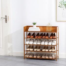 latifolia Bamboo Shoe Rack, 5-Tier Shoe Rack Organizer for Entryway, Living Room(Brown, 31.4''L)