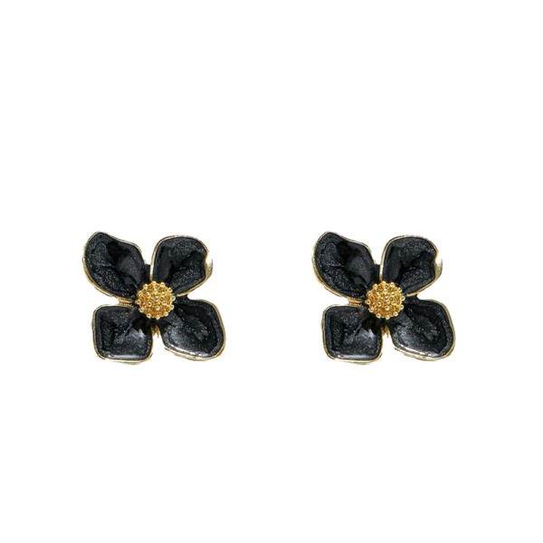 Solighter Bohemian Drip Oil Flower Stud Earrings for Women Enamel